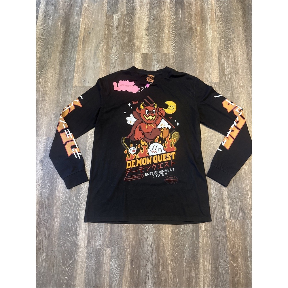 Cool Shirtz Demon Quest Entertainment System Long Sleeve Shirt Size Large NWT